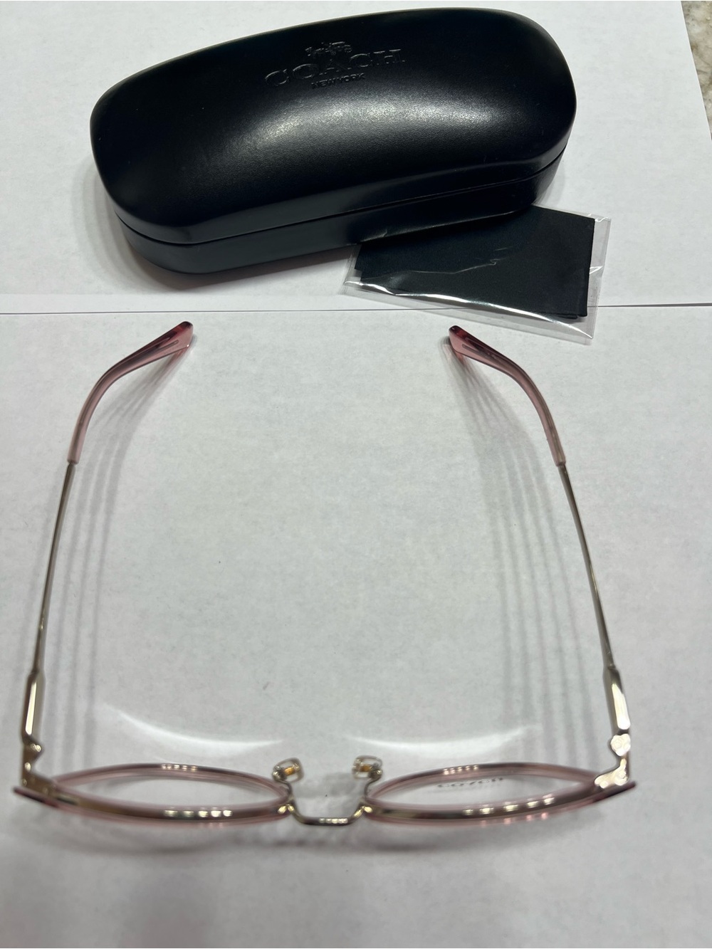 COACH HC 5146 Pink Metal-Acetate Cat-Eye Eyeglasses - Picture 3 of 5